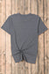 Gray casual plain crew neck tee - tops