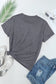 Gray casual plain crew neck tee - tops