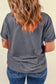 Gray casual plain crew neck tee - tops