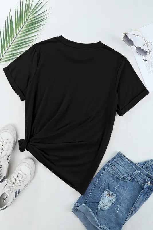 Gray casual plain crew neck tee - tops