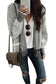 Gray chunky waffle knit oversized collar cardigan - sweaters & cardigans