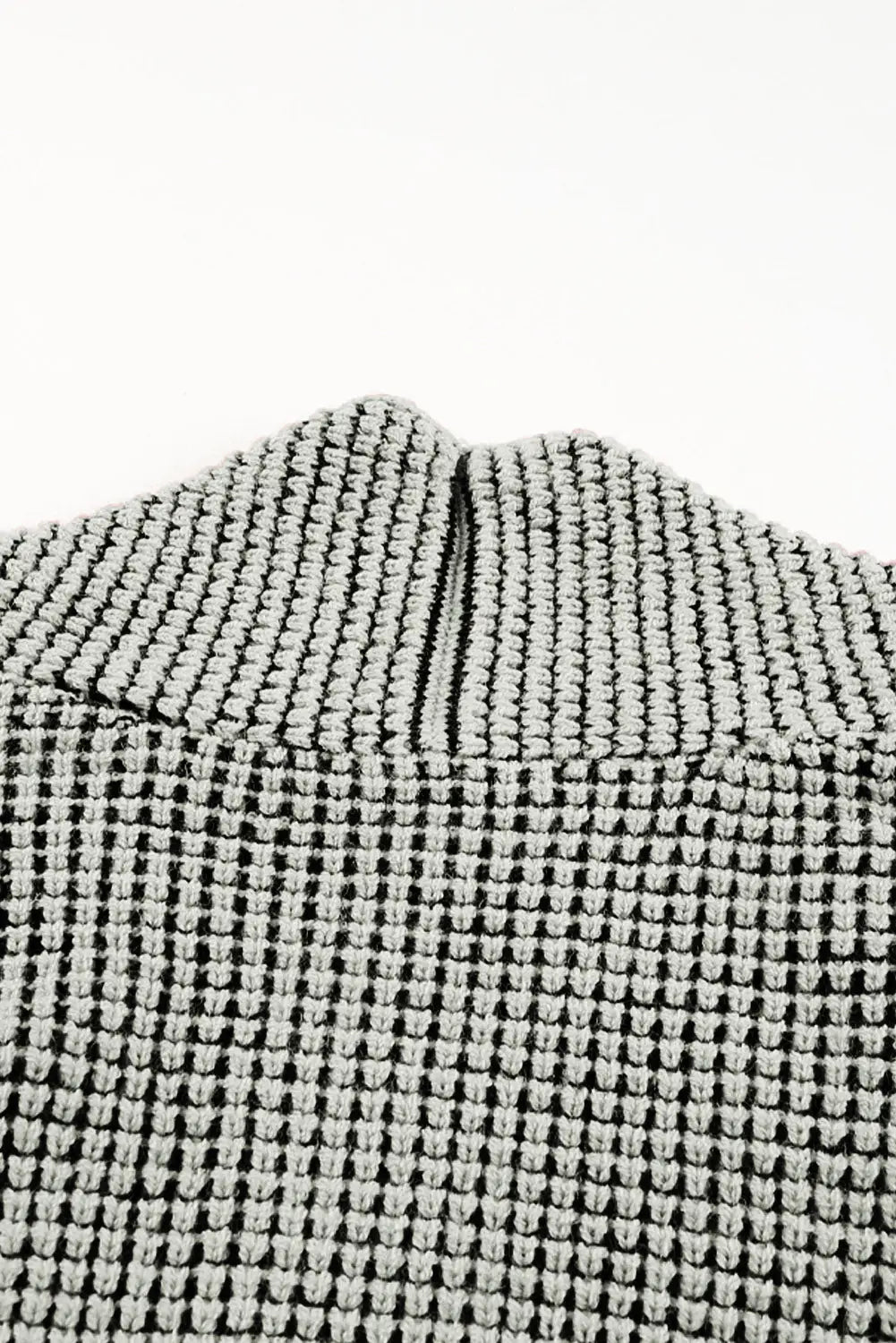 Gray chunky waffle knit oversized collar cardigan - sweaters & cardigans