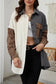 Gray Color Block Leopard Patched Corduroy Shacket - Fashionfitz
