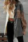 Gray Color Block Leopard Patched Corduroy Shacket - Fashionfitz