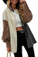 Gray Color Block Leopard Patched Corduroy Shacket - Fashionfitz