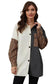 Gray Color Block Leopard Patched Corduroy Shacket - Fashionfitz