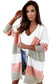 Gray colorblock stripe open-front cardigan - sweaters & cardigans