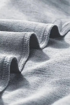 Gray Contrast Ribbed Bishop Sleeve Top - Fashionfitz