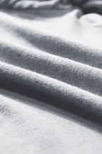 Gray Contrast Ribbed Bishop Sleeve Top - Fashionfitz