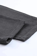 Gray Corduroy High Waist Straight Leg Pants - Fashionfitz