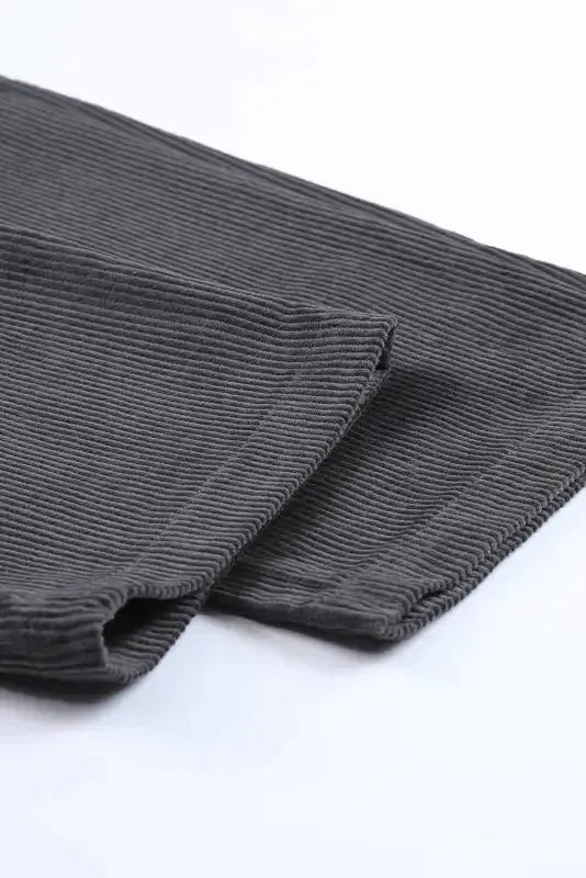 Gray Corduroy High Waist Straight Leg Pants - Fashionfitz