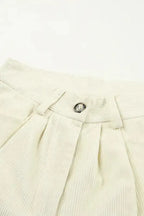 Gray Corduroy High Waist Straight Leg Pants - Fashionfitz