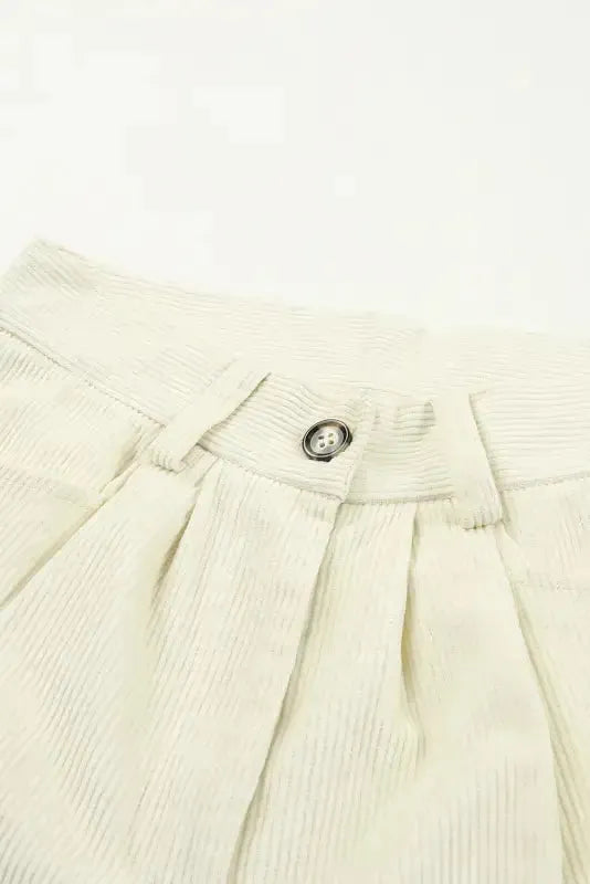 Gray Corduroy High Waist Straight Leg Pants - Fashionfitz