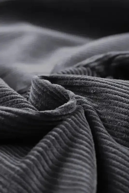 Gray Corduroy High Waist Straight Leg Pants - Fashionfitz