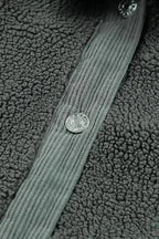 Gray Corduroy Trim Elbow Patch Sherpa Jacket - Fashionfitz