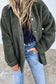 Gray corduroy trim elbow patch sherpa jacket - jackets