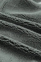 Gray Corduroy Trim Elbow Patch Sherpa Jacket - Fashionfitz