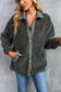 Gray corduroy trim elbow patch sherpa jacket - jackets