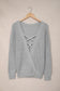 Gray cross back hollow-out sweater - sweaters & cardigans