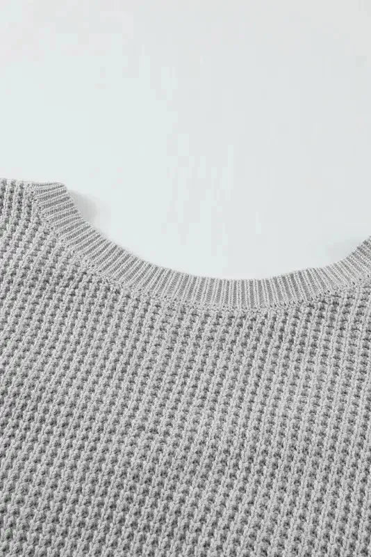 Gray Cross Back Hollow-out Sweater - Fashionfitz