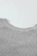 Gray Cross Back Hollow-out Sweater - Fashionfitz
