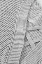 Gray Cross Back Hollow-out Sweater - Fashionfitz