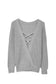 Gray cross back hollow-out sweater - sweaters & cardigans