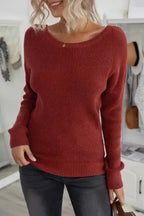 Gray Cross Back Hollow-out Sweater - Fashionfitz