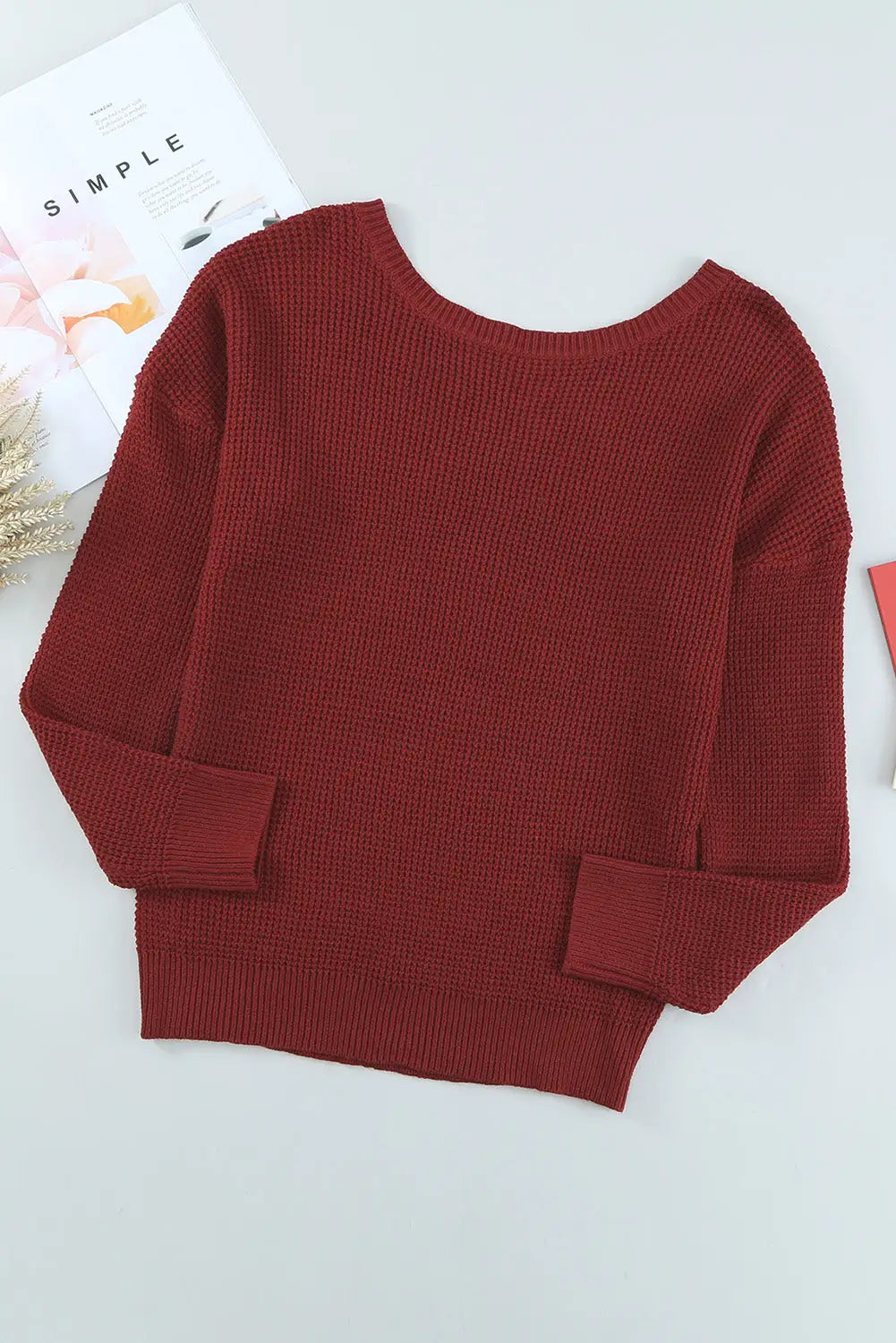 Gray cross back hollow-out sweater - sweaters & cardigans