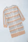 Gray days end tan open knit striped cardigan - 2xl / 100% acrylic - sweaters & cardigans