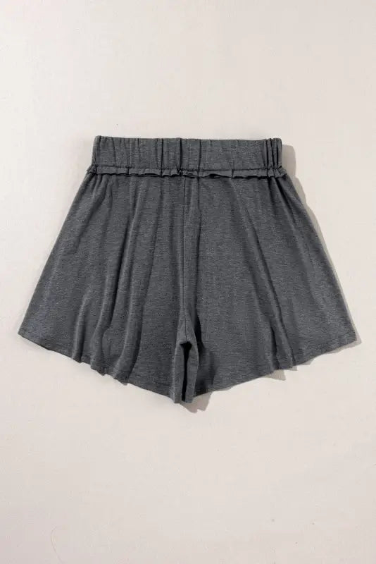 Gray elastic waist culotte shorts - bottoms