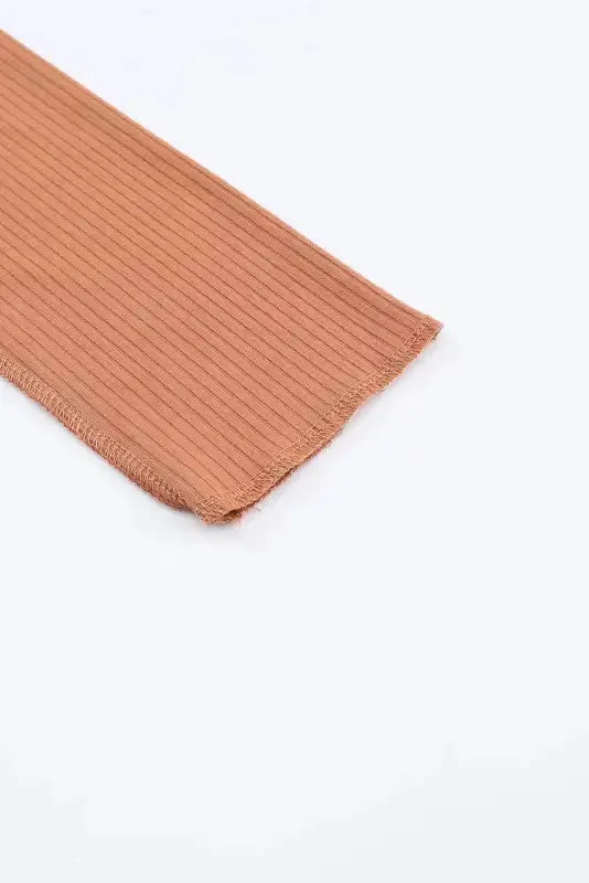 Gray Expose Seam Color Block Ribbed Knit Top - Fashionfitz