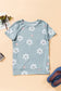 Gray floral pattern t-shirt - t-shirts