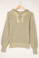 Gray henley v neck hooded sweater - sweaters & cardigans