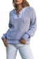 Gray henley v neck hooded sweater - sweaters & cardigans