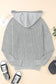 Gray henley v neck hooded sweater - sweaters & cardigans