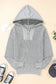 Gray henley v neck hooded sweater - sweaters & cardigans