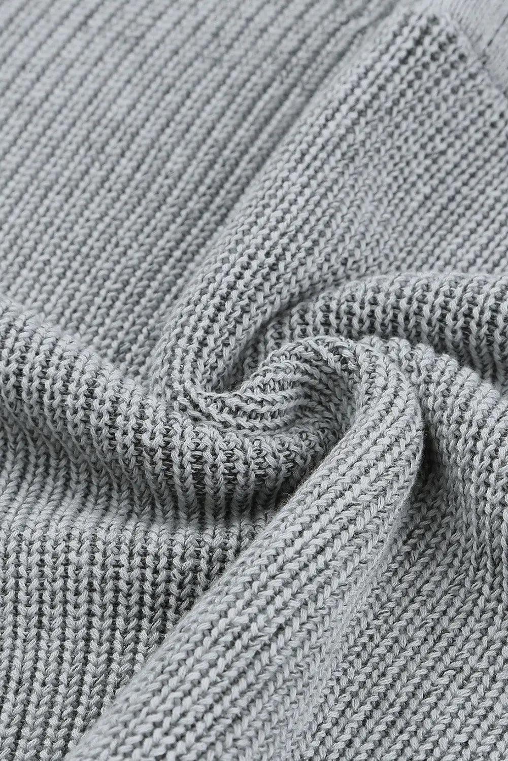 Gray henley v neck hooded sweater - sweaters & cardigans