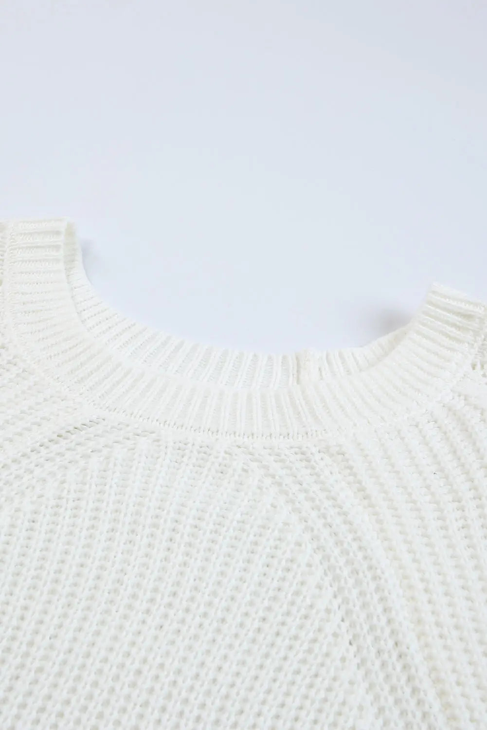 Gray hollow-out puffy sleeve knit sweater - sweaters & cardigans