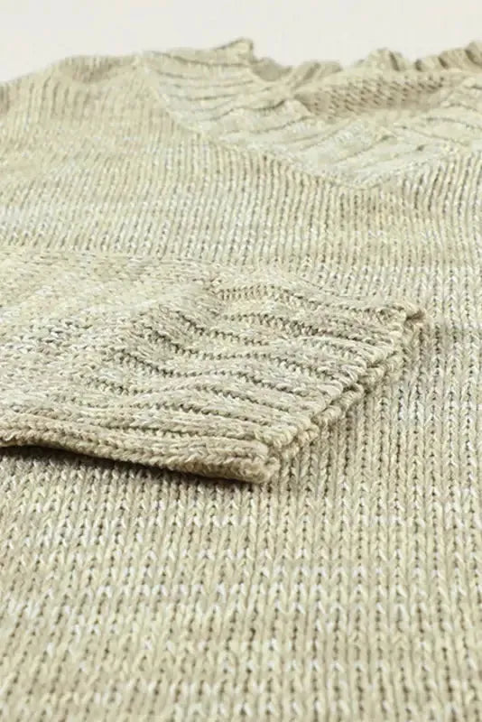 Gray Knit Loose Sweater - Fashionfitz