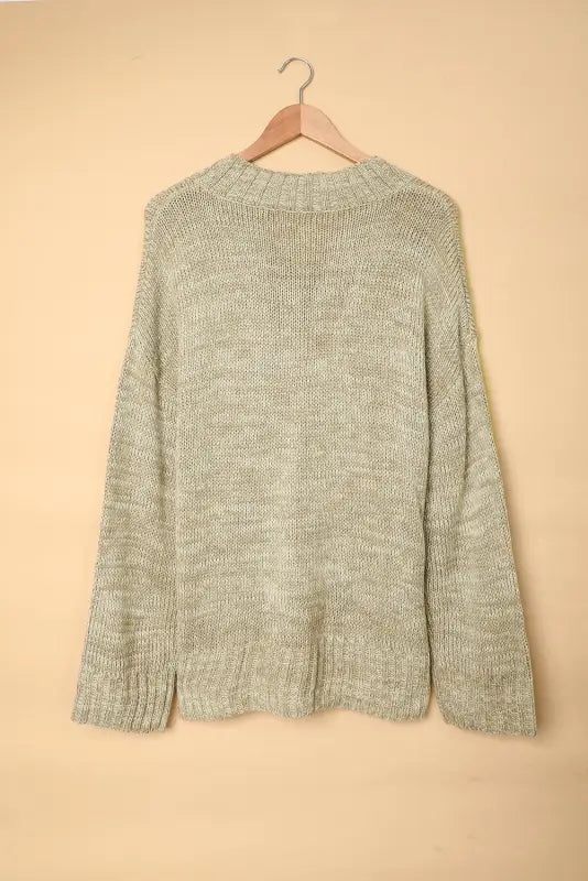 Gray knit loose sweater - sweaters