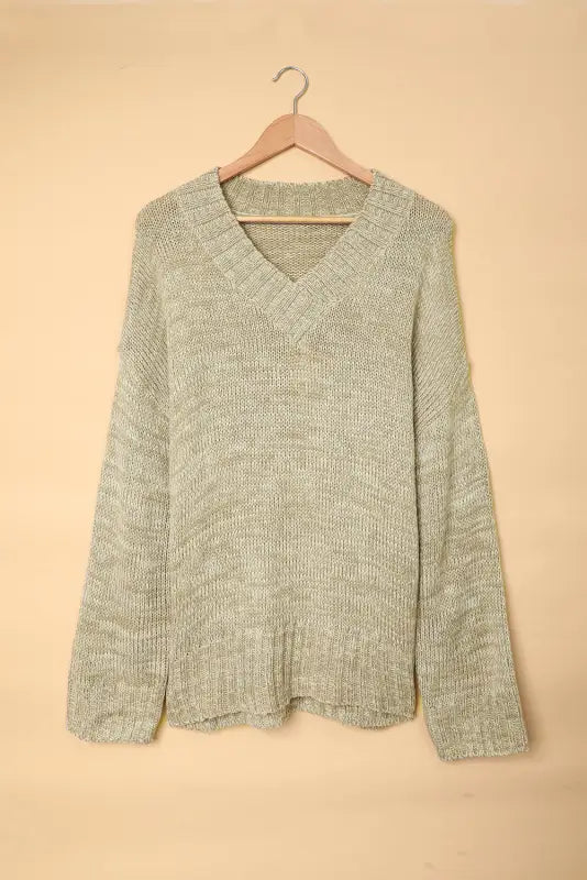 Gray knit loose sweater - sweaters