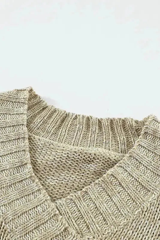 Gray Knit Loose Sweater - Fashionfitz