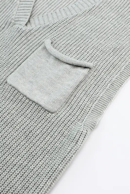 Gray knitted v neck sweater and casual pants set - loungewear