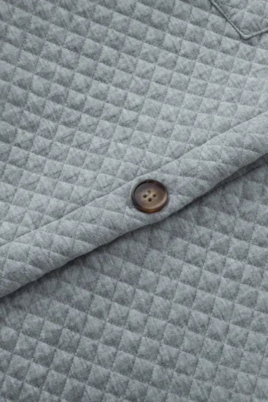 Jackets gray lattice texture retro flap pocket button