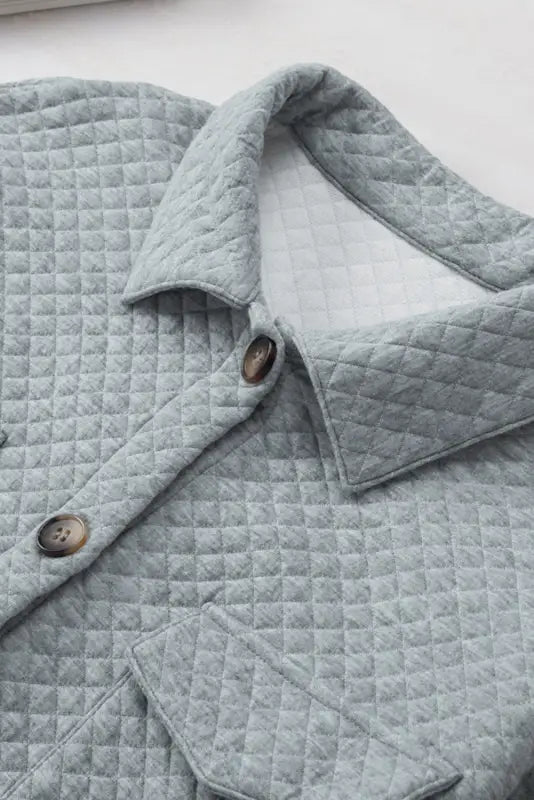 Jackets gray lattice texture retro flap pocket button