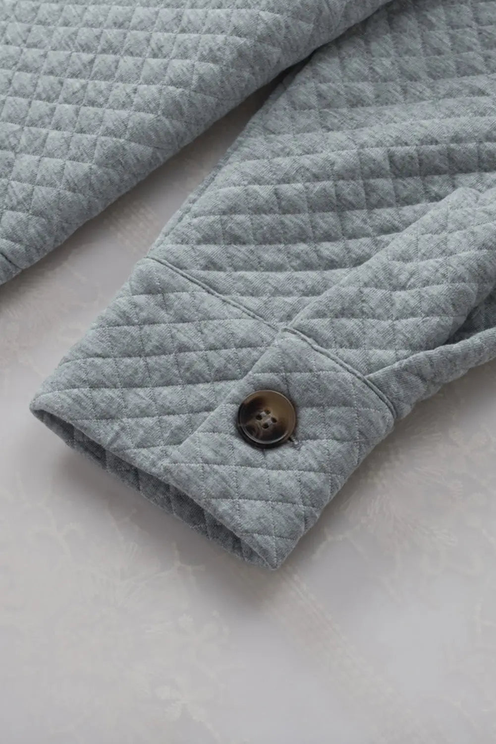 Gray lattice texture retro flap pocket button shacket - shackets