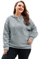 Gray lattice textured hoodie - tops