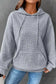 Gray lattice textured hoodie - tops