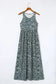 Gray leopard print pocketed sleeveless maxi dress - dresses